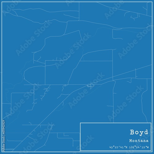 Wallpaper Mural Blueprint US city map of Boyd, Montana. Torontodigital.ca