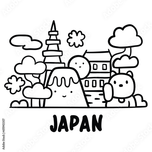 Travel To Japan Vector illustration.