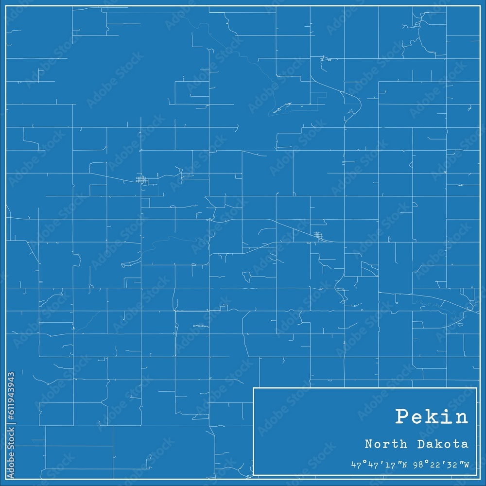 Blueprint US city map of Pekin, North Dakota. Blueprint US city map of Pekin, North Dakota.