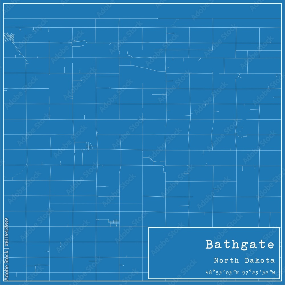 Blueprint US city map of Bathgate, North Dakota. Blueprint US city map of Bathgate, North Dakota.