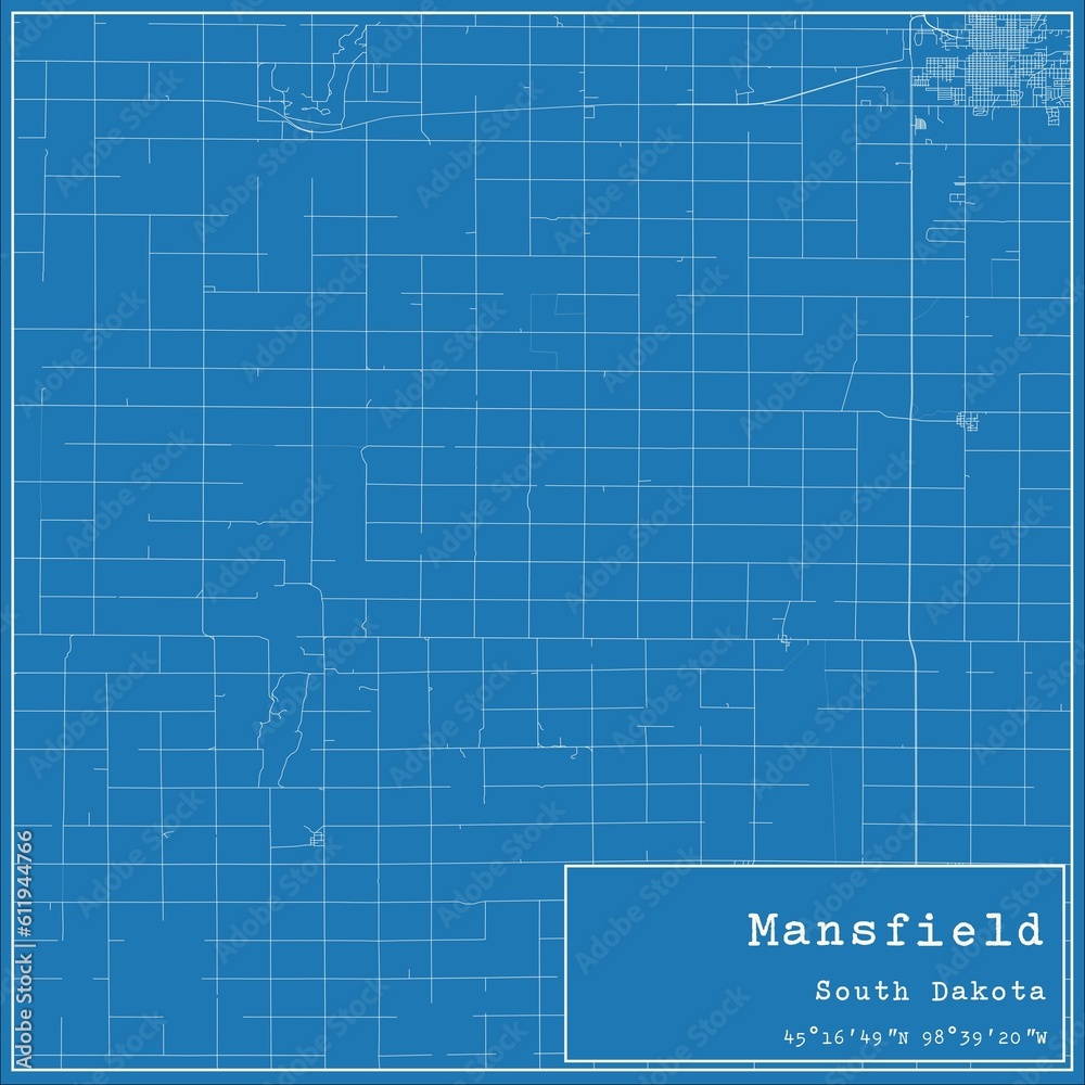 Blueprint US city map of Mansfield, South Dakota. Blueprint US city map of Mansfield, South Dakota.