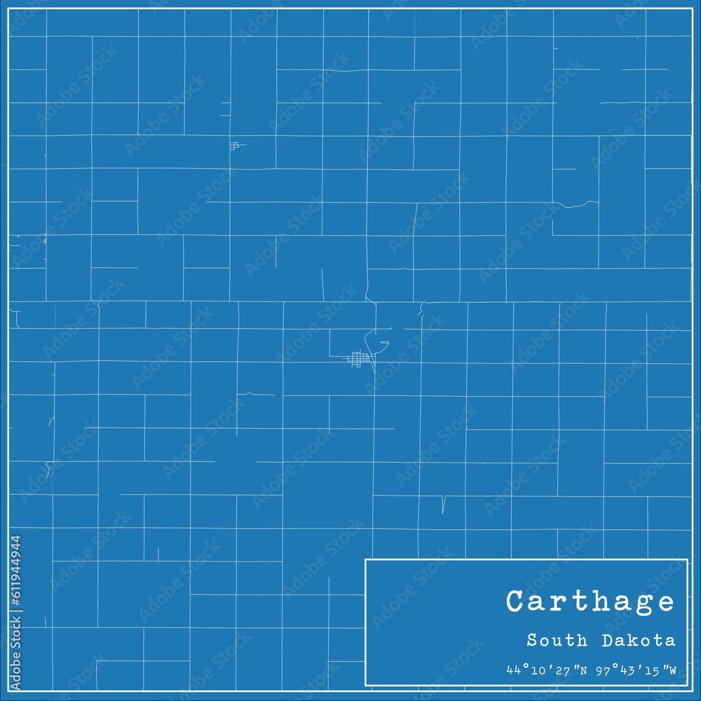 Blueprint US city map of Carthage, South Dakota. Blueprint US city map of Carthage, South Dakota.