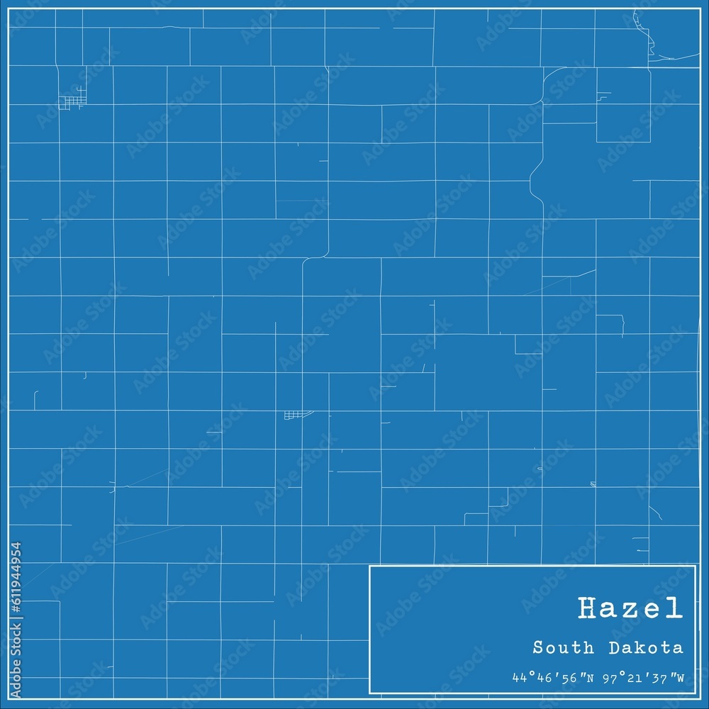 Blueprint US city map of Hazel, South Dakota. Blueprint US city map of Hazel, South Dakota.