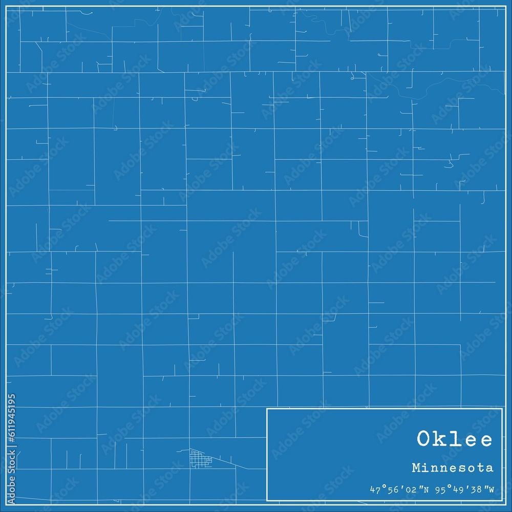 Blueprint US city map of Oklee, Minnesota. Blueprint US city map of Oklee, Minnesota.
