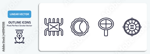 zodiac outline icons set. zodiac thin line icons pack included lifes challenges, wax, wood, time changes vector.