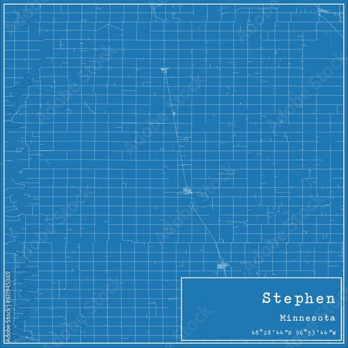 Blueprint US city map of Stephen, Minnesota.