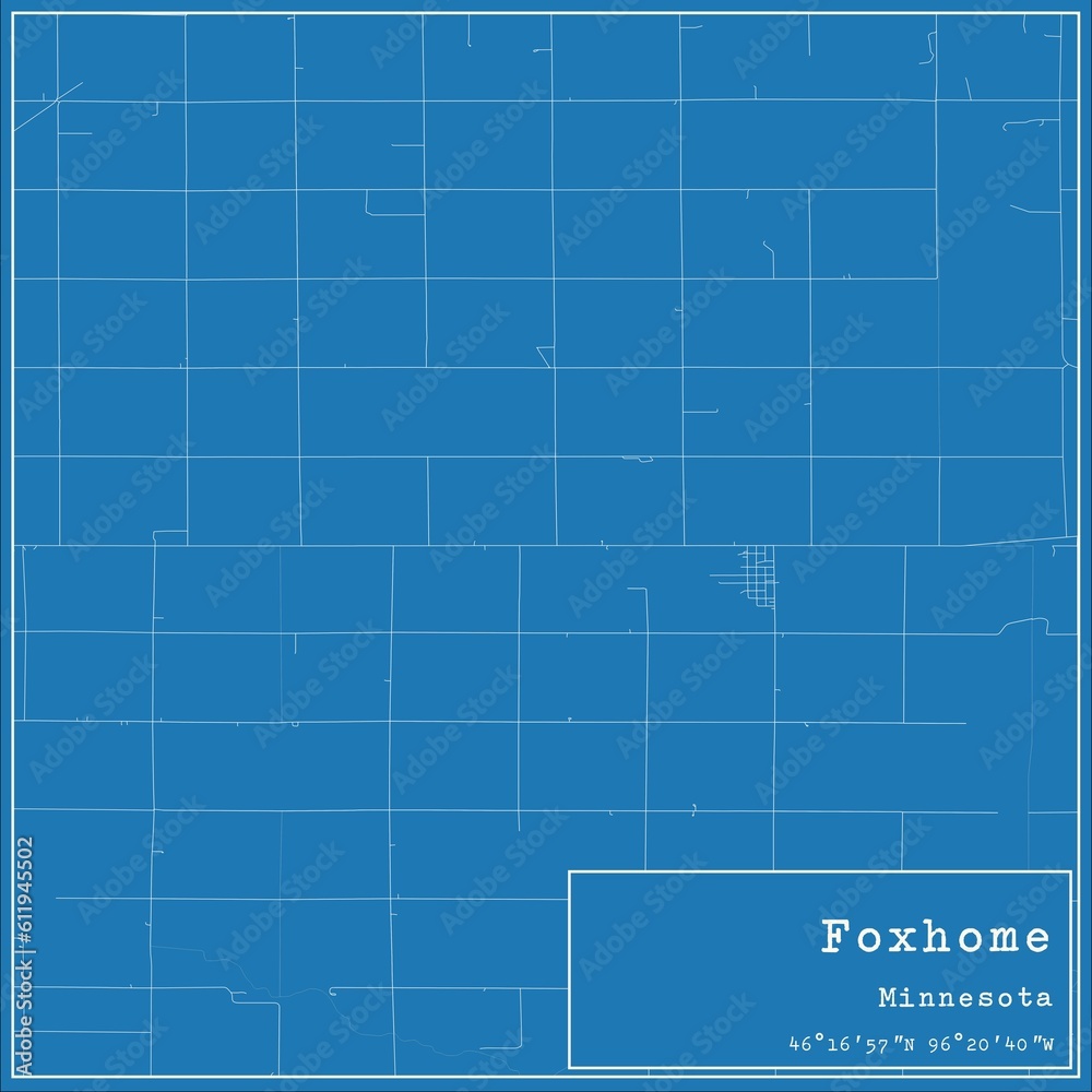 Blueprint US city map of Foxhome, Minnesota. Blueprint US city map of Foxhome, Minnesota.