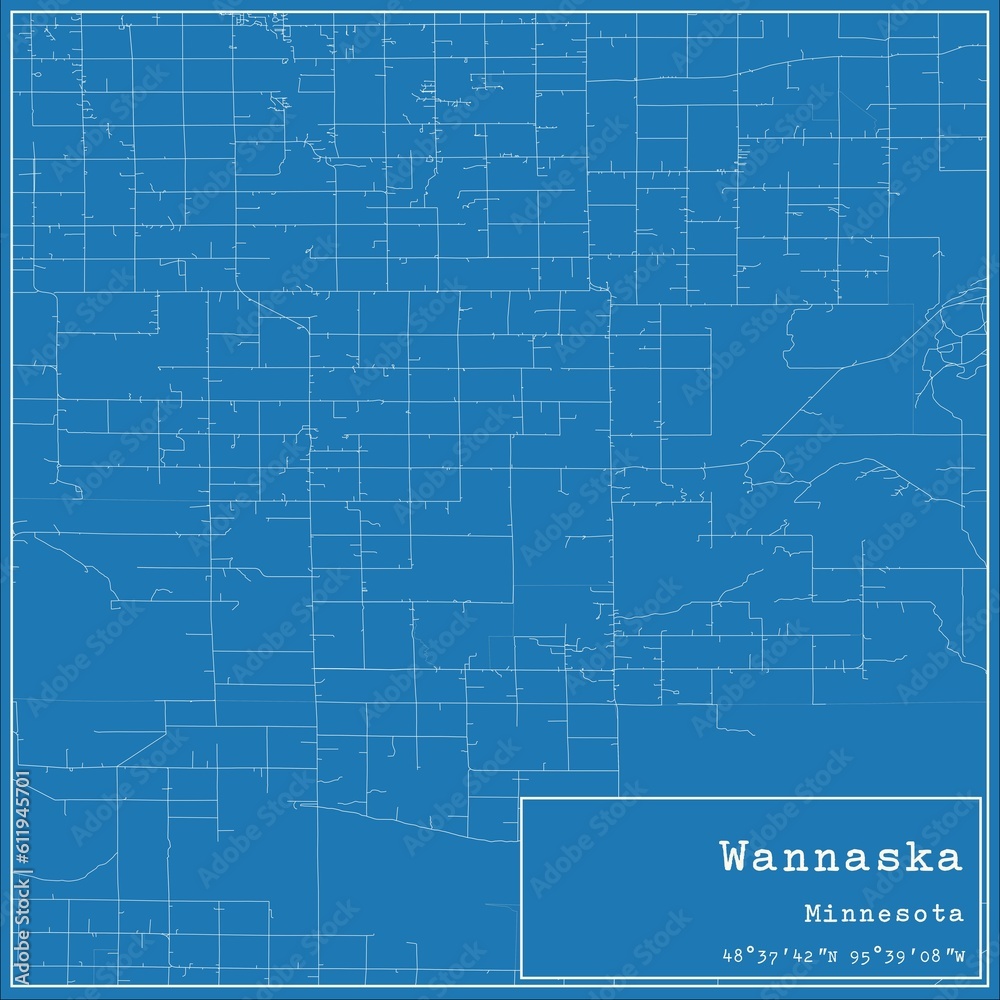 Blueprint US city map of Wannaska, Minnesota. Blueprint US city map of Wannaska, Minnesota.