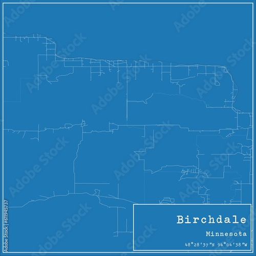 Wallpaper Mural Blueprint US city map of Birchdale, Minnesota. Torontodigital.ca