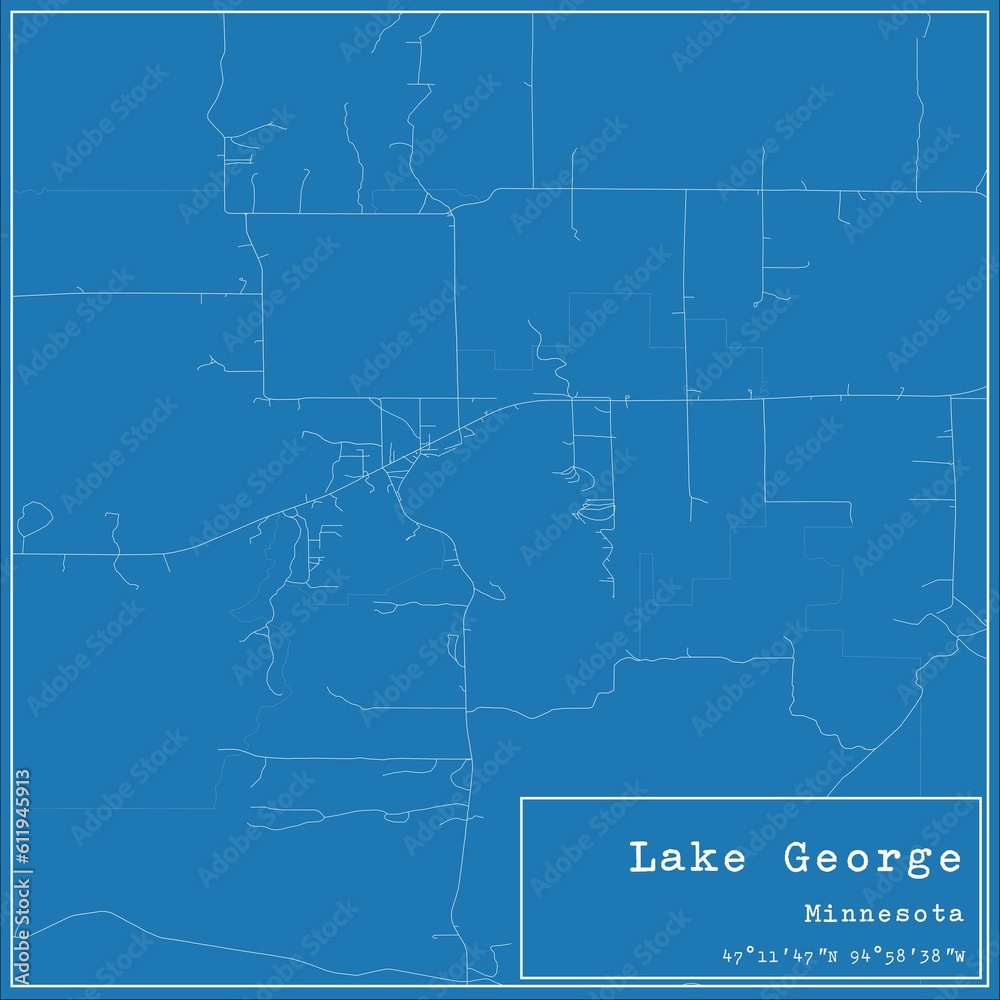Blueprint US city map of Lake George, Minnesota. Blueprint US city map of Lake George, Minnesota.