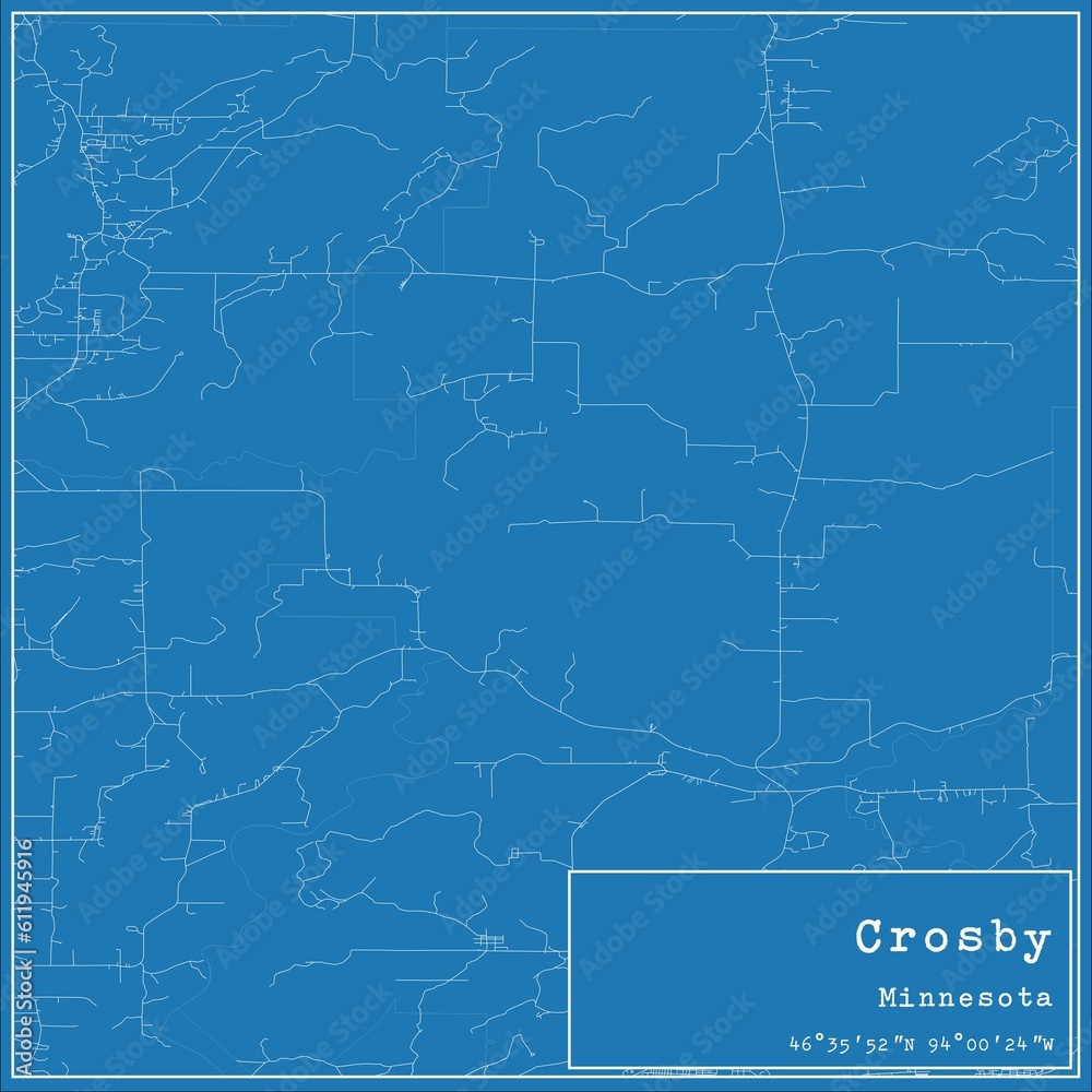Blueprint US city map of Crosby, Minnesota. Blueprint US city map of Crosby, Minnesota.