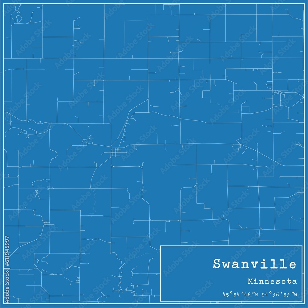Blueprint US city map of Swanville, Minnesota. Blueprint US city map of Swanville, Minnesota.