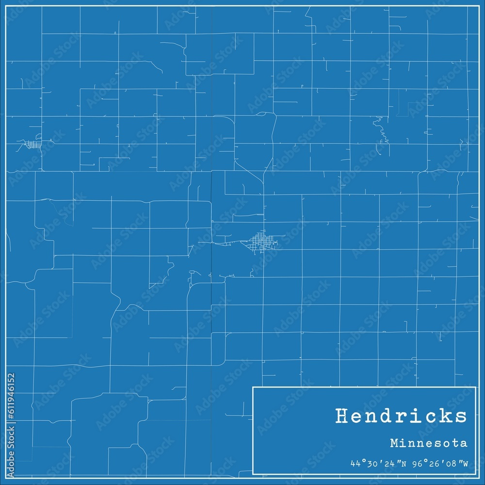 Blueprint US city map of Hendricks, Minnesota. Blueprint US city map of Hendricks, Minnesota.