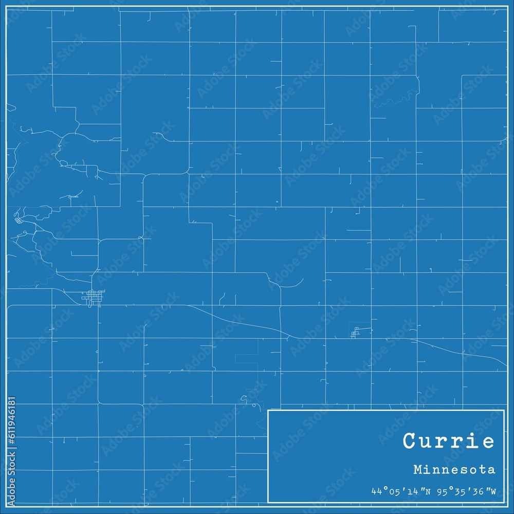 Blueprint US city map of Currie, Minnesota. Blueprint US city map of Currie, Minnesota.