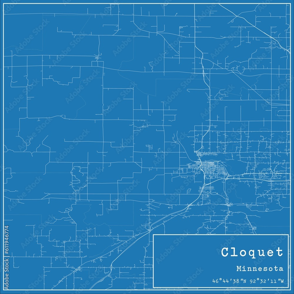 Blueprint US city map of Cloquet, Minnesota. Blueprint US city map of Cloquet, Minnesota.