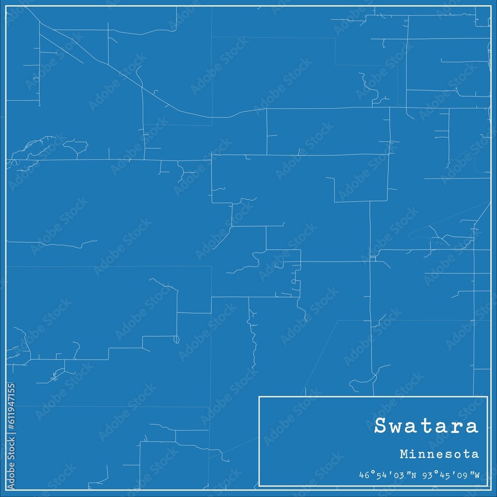 Blueprint US city map of Swatara, Minnesota.