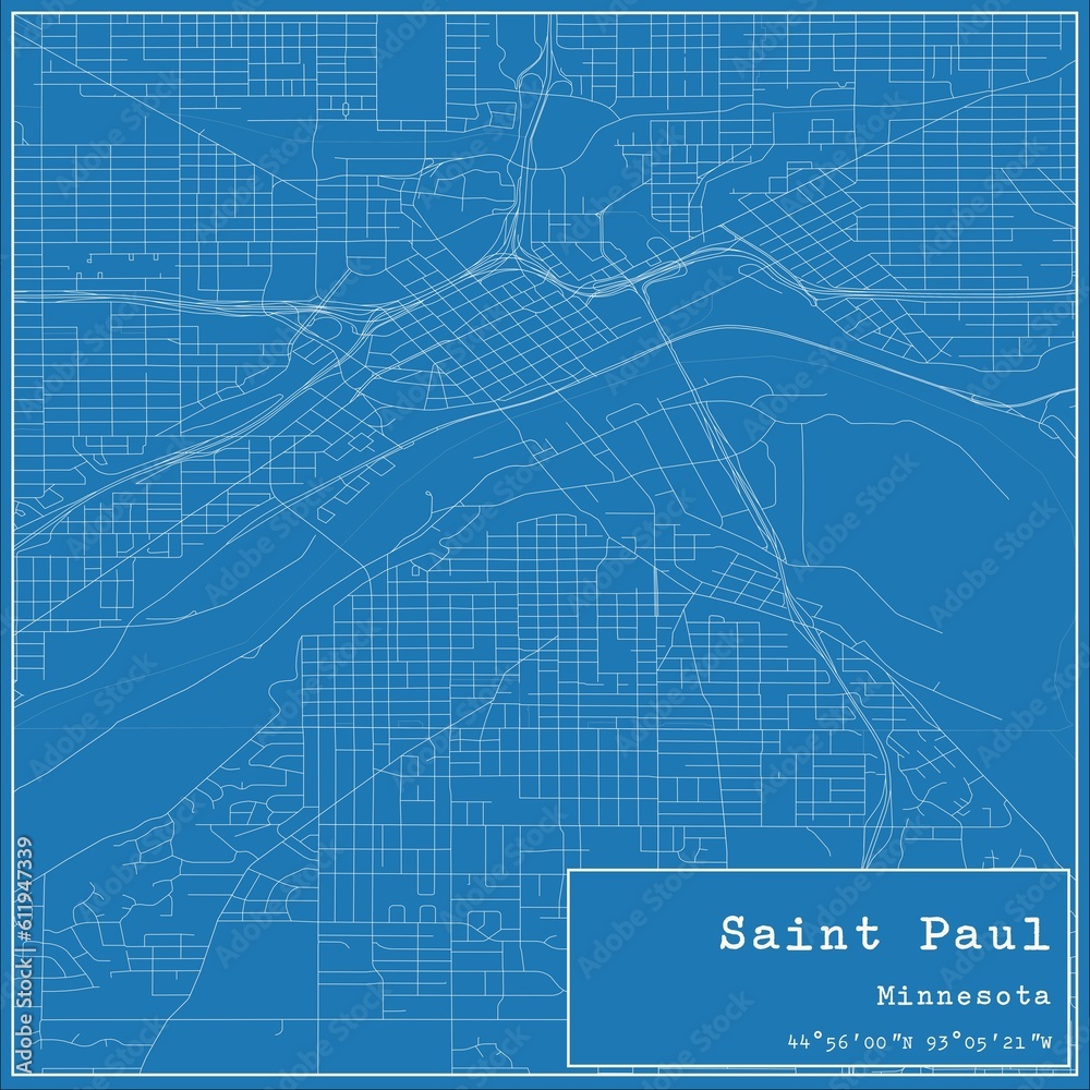 Blueprint US city map of Saint Paul, Minnesota. Blueprint US city map of Saint Paul, Minnesota.
