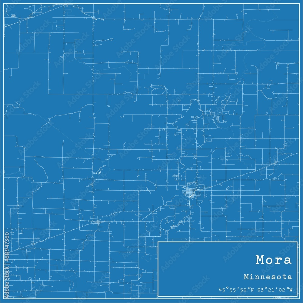 Blueprint US city map of Mora, Minnesota. Blueprint US city map of Mora, Minnesota.