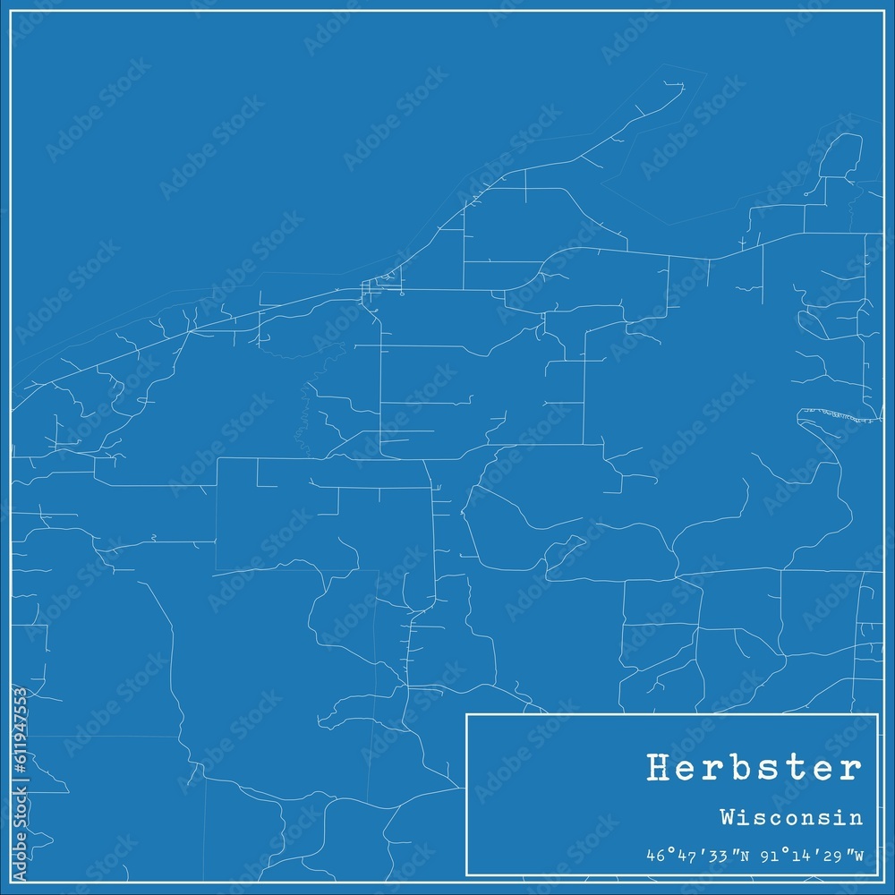 Blueprint US city map of Herbster, Wisconsin. Blueprint US city map of Herbster, Wisconsin.