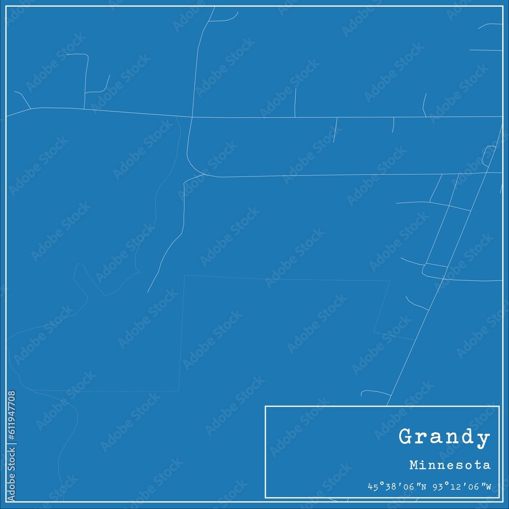 Blueprint US city map of Grandy, Minnesota. Blueprint US city map of Grandy, Minnesota.