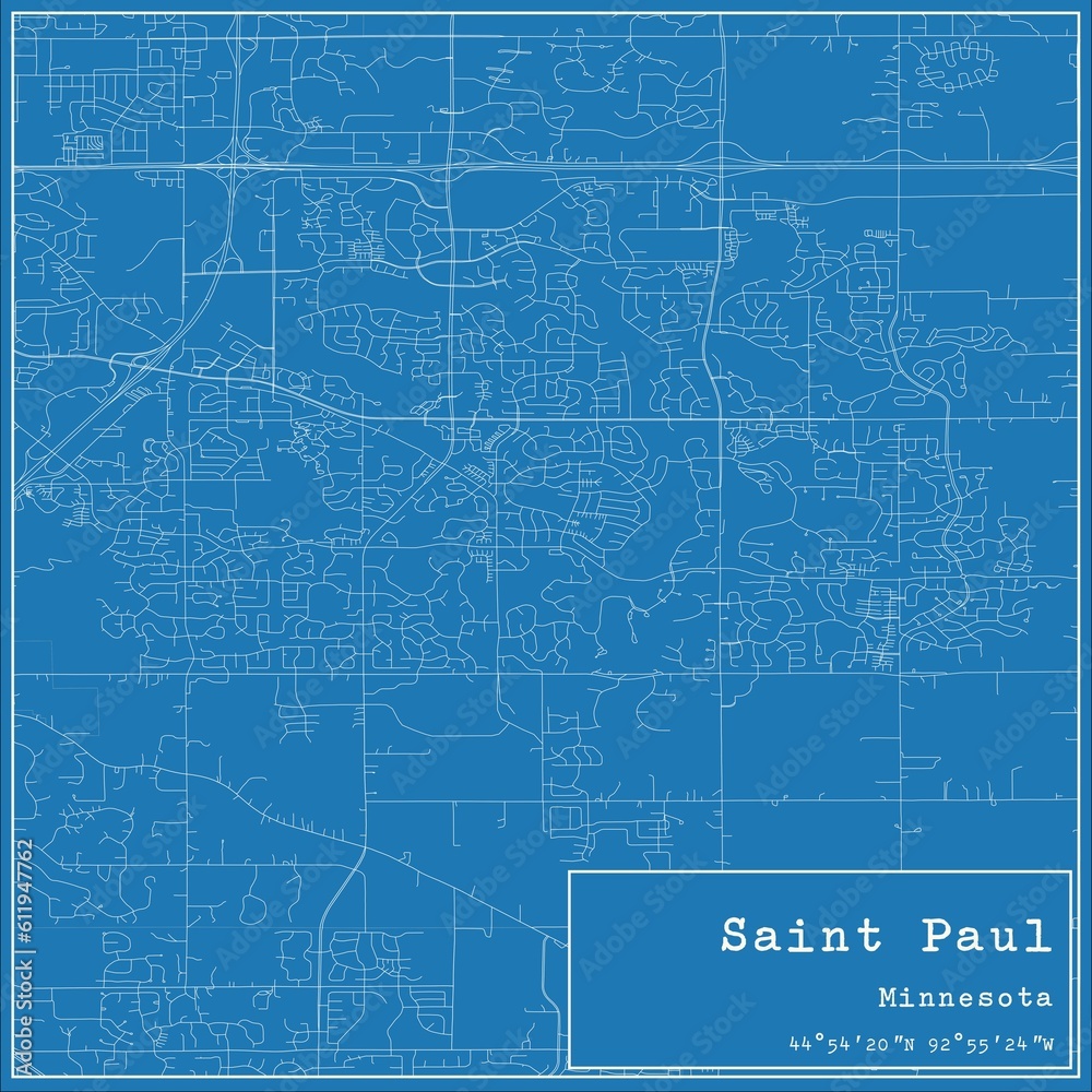 Blueprint US city map of Saint Paul, Minnesota. Blueprint US city map of Saint Paul, Minnesota.