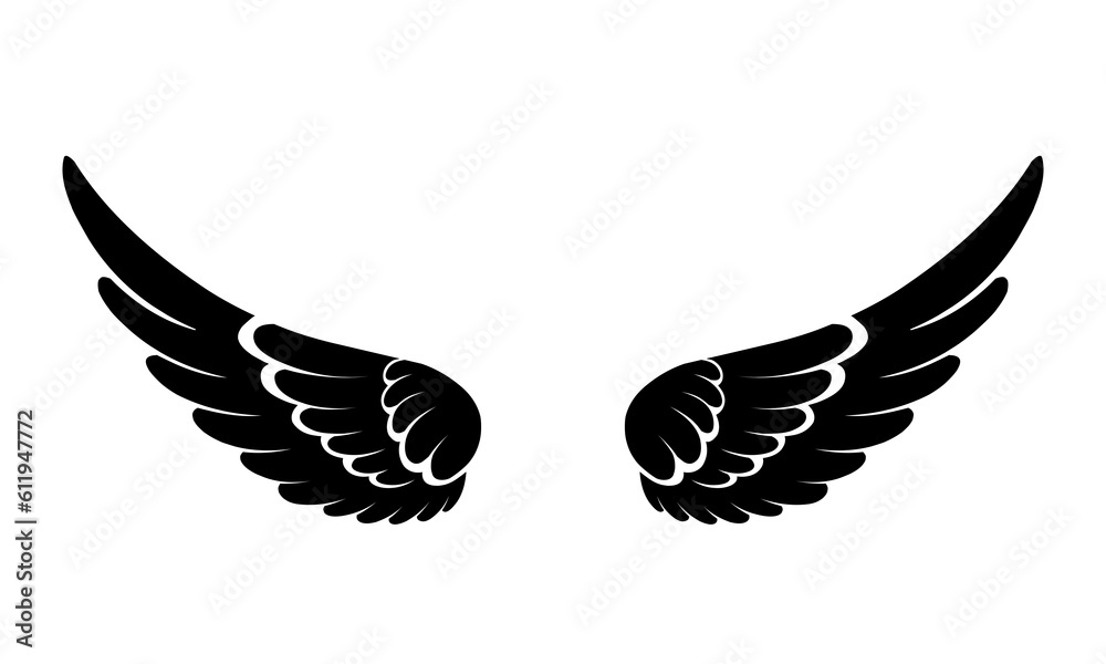 Obraz premium vector silhouette angel wings logo 