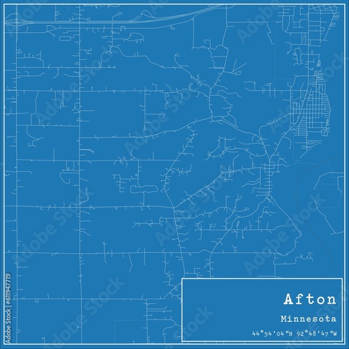 Blueprint US city map of Afton, Minnesota.