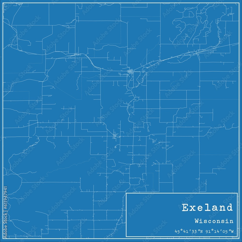 Blueprint US city map of Exeland, Wisconsin. Blueprint US city map of Exeland, Wisconsin.