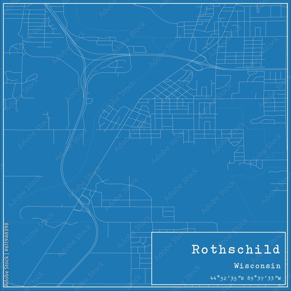 Blueprint US city map of Rothschild, Wisconsin. Blueprint US city map of Rothschild, Wisconsin.