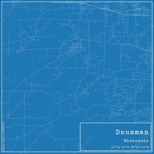 Wallpaper Mural Blueprint US city map of Dousman, Wisconsin. Torontodigital.ca