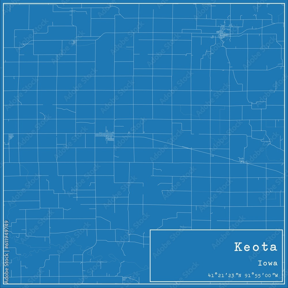 Blueprint US city map of Keota, Iowa. Blueprint US city map of Keota, Iowa.
