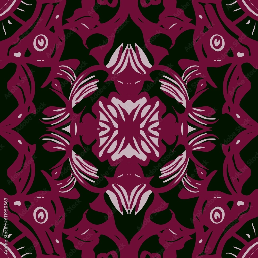 Seamless pattern retro vintage style 90 boho batik pattern tribal ethnic seamless