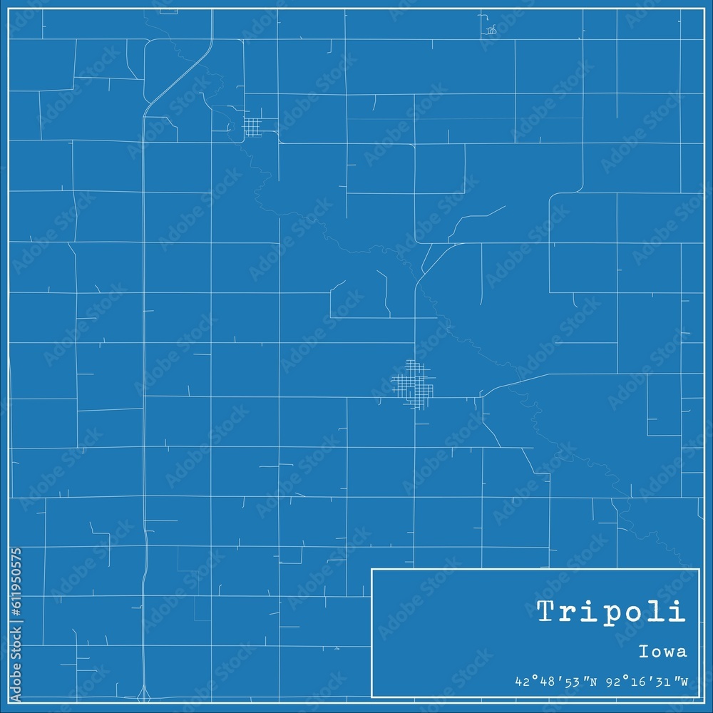 Blueprint US city map of Tripoli, Iowa. Blueprint US city map of Tripoli, Iowa.