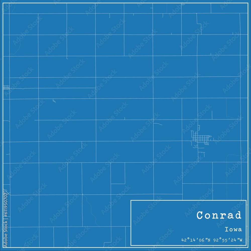 Blueprint US city map of Conrad, Iowa. Blueprint US city map of Conrad, Iowa.