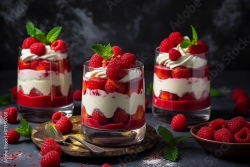 yogurt with strawberries. 