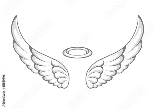 angel wings icon vector 