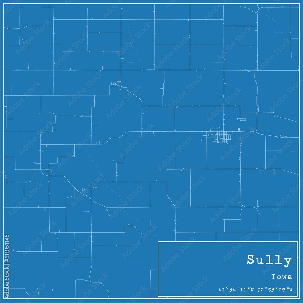 Blueprint US city map of Sully, Iowa. Blueprint US city map of Sully, Iowa.