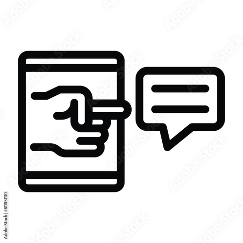 cyberbullying line icon illustration vector graphic