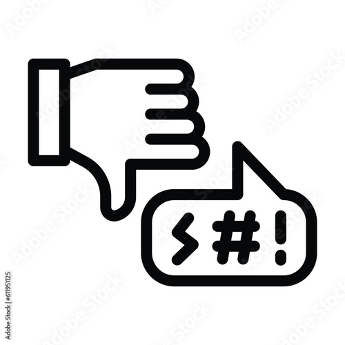 insult line icon illustration vector graphic