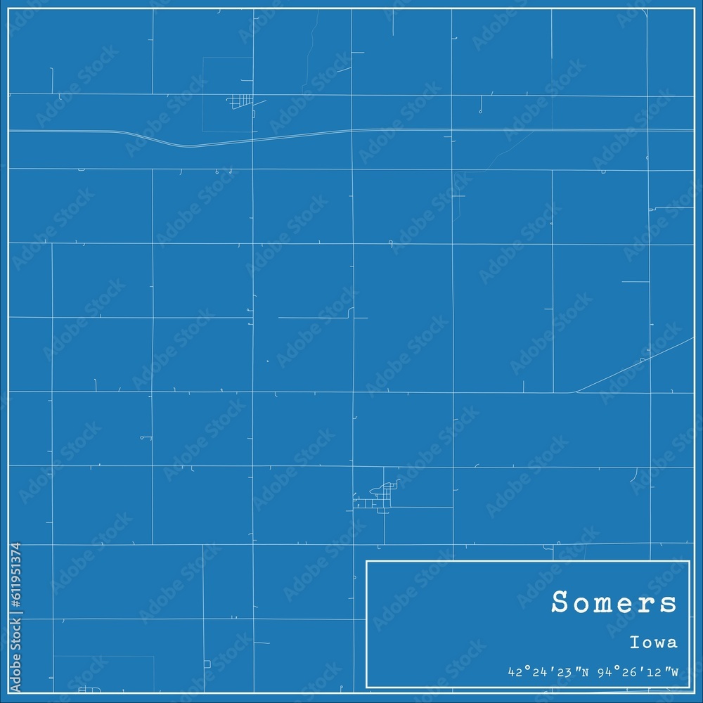 Blueprint US city map of Somers, Iowa. Blueprint US city map of Somers, Iowa.
