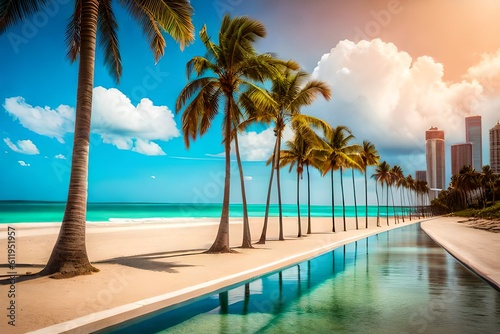 beach with palm trees