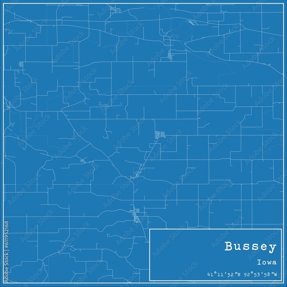 Blueprint US city map of Bussey, Iowa. Blueprint US city map of Bussey, Iowa.