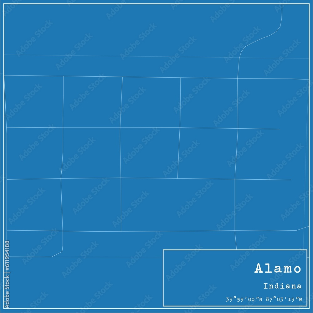 Blueprint US city map of Alamo, Indiana. Blueprint US city map of Alamo, Indiana.