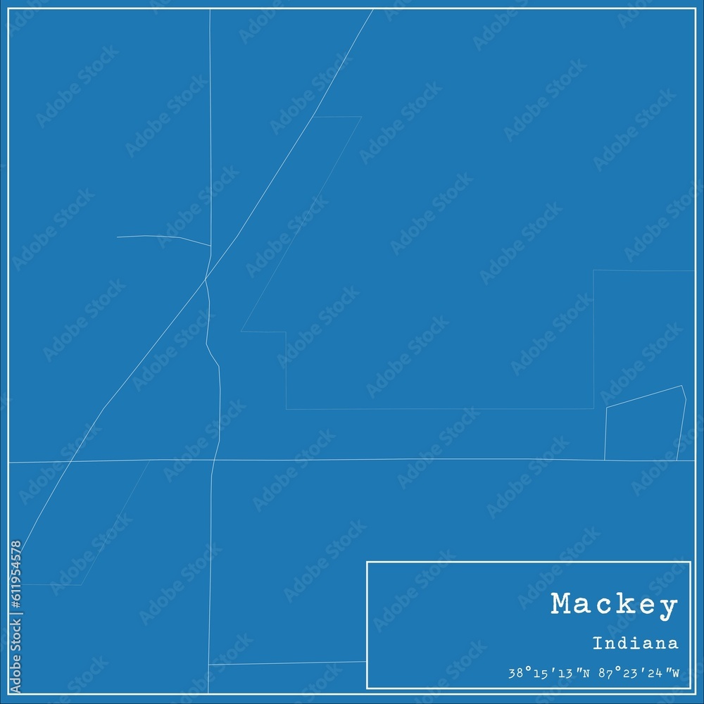 Blueprint US city map of Mackey, Indiana. Blueprint US city map of Mackey, Indiana.