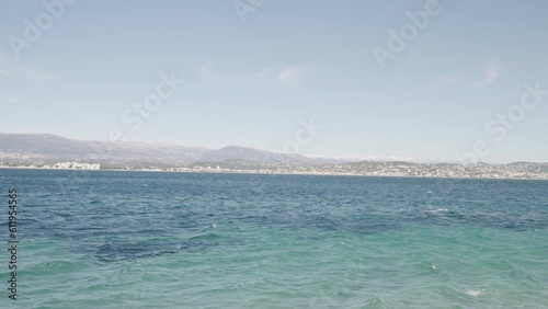 Warm spring day on Theoule-Sur-Mer beach in spring photo