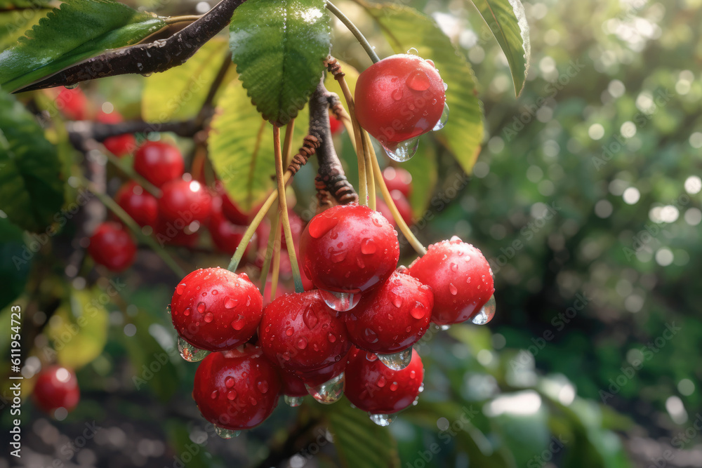 red berries of a cherry red berries of a cherry