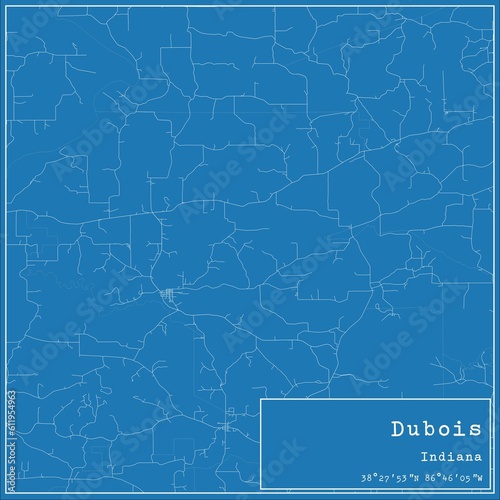 Blueprint US city map of Dubois  Indiana.