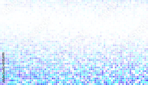 Abstract blue and white bottom mosaic with white copy space.