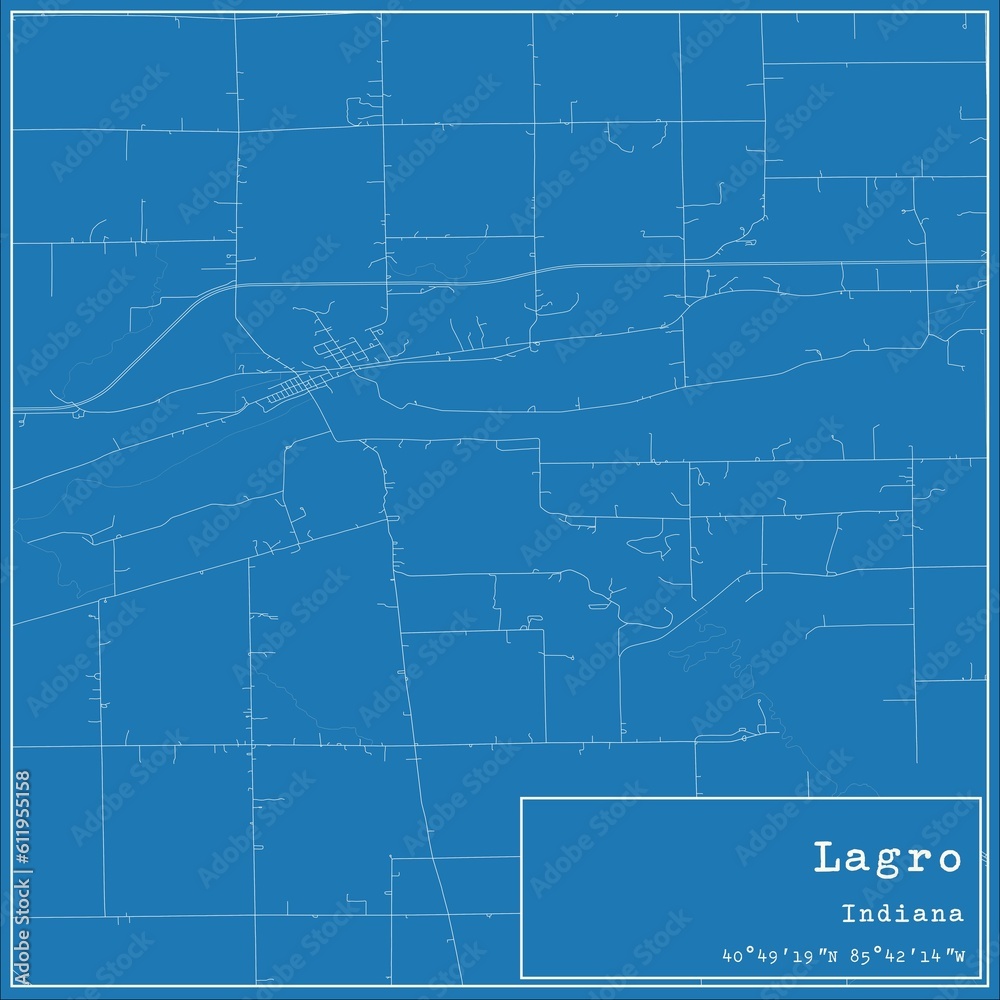 Blueprint US city map of Lagro, Indiana. Blueprint US city map of Lagro, Indiana.