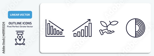 cryptocurrency outline icons set. cryptocurrency thin line icons pack included loss, stocks, invest, tor vector.
